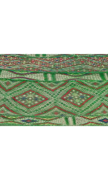 4 x 16 Vintage Green Zemmour Moroccan Kilim Rug 21701