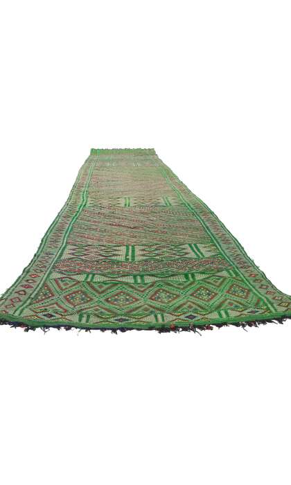 4 x 16 Vintage Green Zemmour Moroccan Kilim Rug 21701