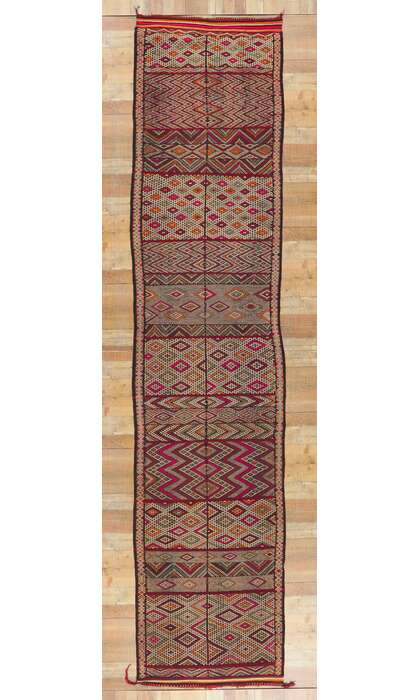 4 x 16 Vintage Zemmour Moroccan Kilim Runner 21710