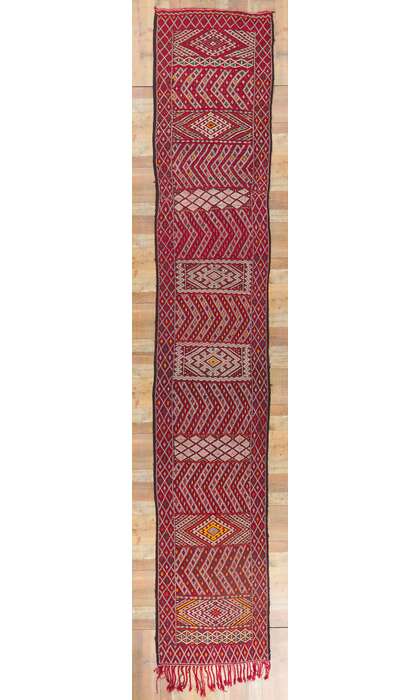 4 x 19 Vintage Zemmour Moroccan Kilim Runner 21706
