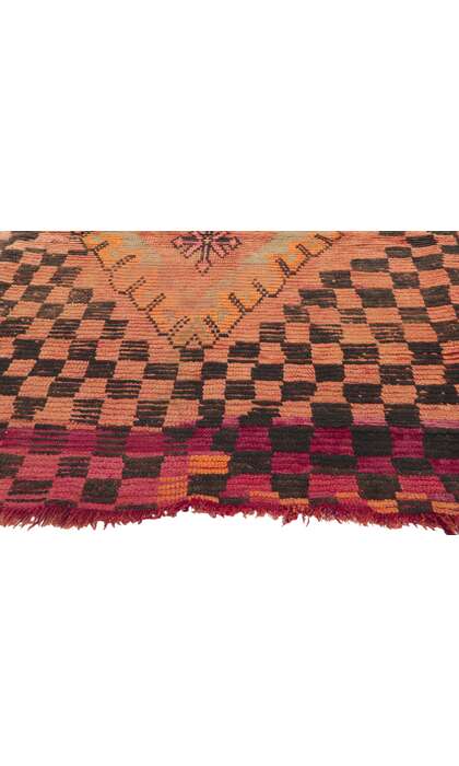 4 x 6 Vintage Orange Boujad Moroccan Rug 78406