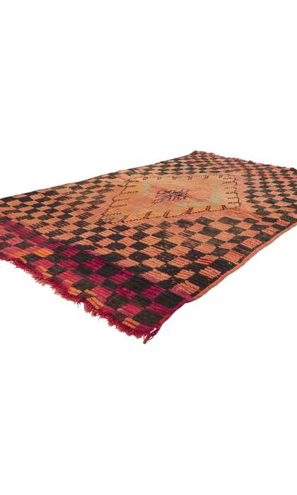 4 x 6 Vintage Orange Boujad Moroccan Rug 78406