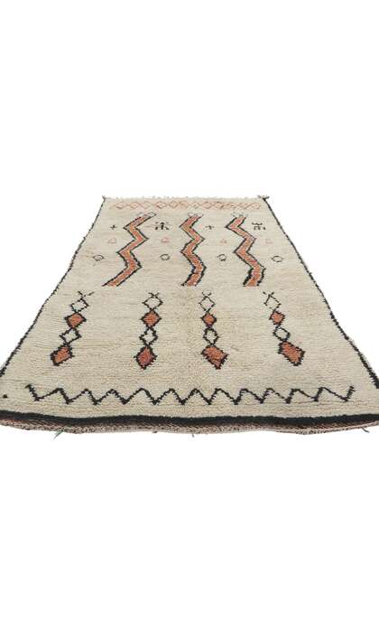 4 x 7 Vintage Moroccan Beni Ourain Rug 78401 floor