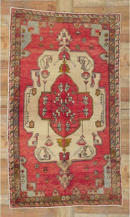 4 x 8 Vintage Turkish Oushak Rug 50327