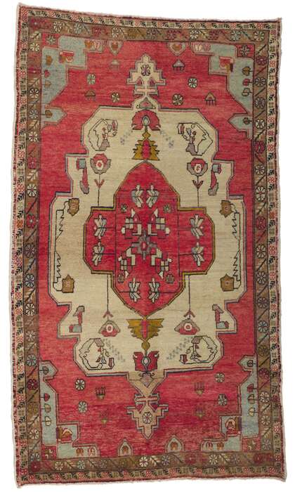 4 x 8 Vintage Turkish Oushak Rug 50327