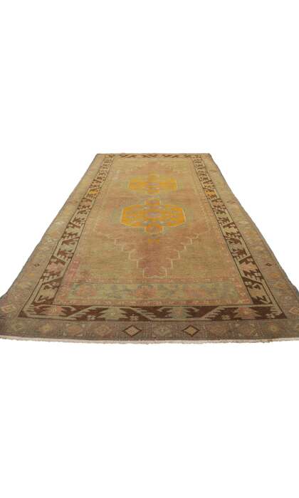 4 x 9 Vintage Turkish Oushak Rug 50398