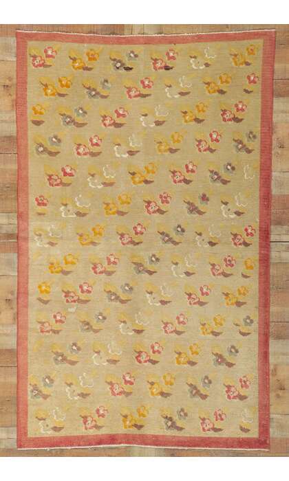 5 x 7 Vintage Turkish Oushak Rug 51703