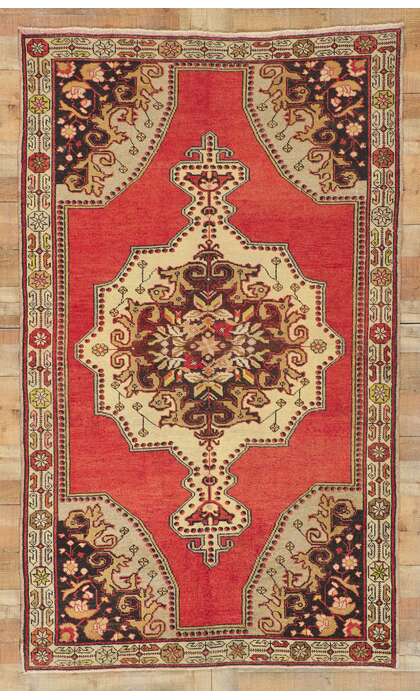 5 x 8 Vintage Red Turkish Oushak Rug 50722