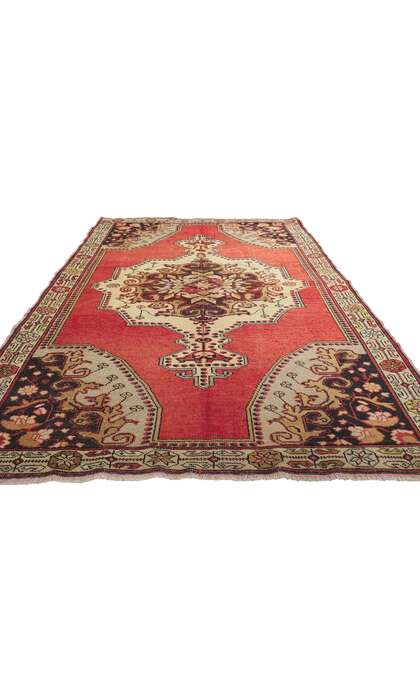 5 x 8 Vintage Red Turkish Oushak Rug 50722