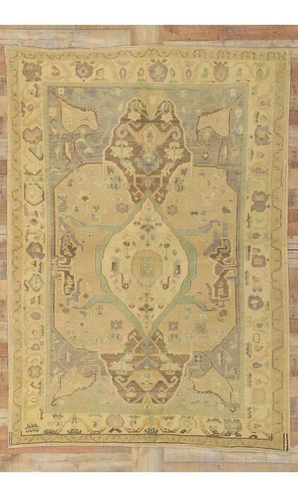 6 x 8 Vintage Turkish Oushak Rug 51034