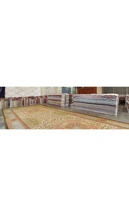 15 x 36 Antique Austrian Savonnerie Rug Oversized 72342