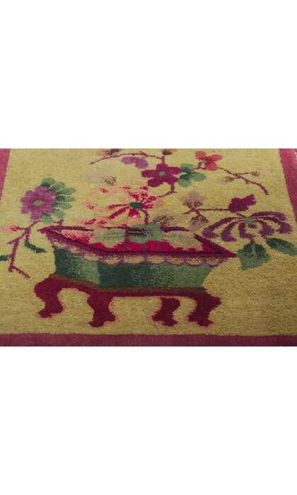 2 x 2 Antique Chinese Art Deco Rug Tibetan Meditation Mat 78436