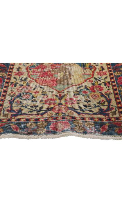 2 x 2 Antique Persian Tabriz Pictorial Rug 61213