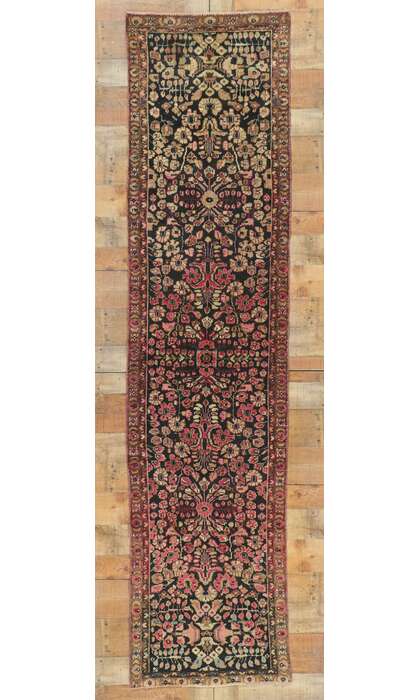 2 x 9 Antique Persian Hamadan Runner 61199
