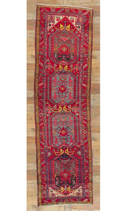 3 x 10 Antique Persian Heriz Runner 61223