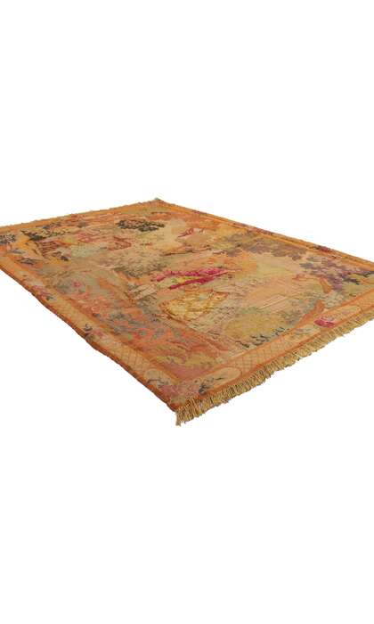 4 x 5 Antique French Aubusson Tapestry 78421