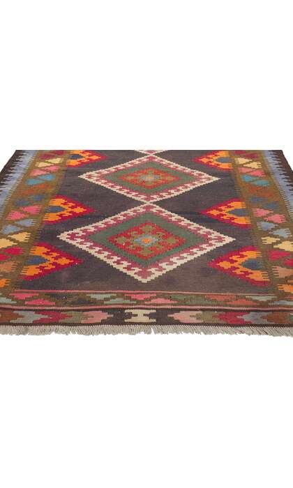 4 x 5 Vintage Persian Shiraz Kilim Rug 61177