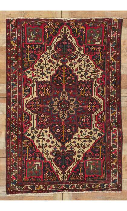 4 x 7 Antique Persian Bakhtiari Rug 61183