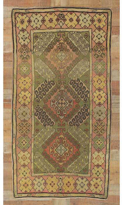 4 x 7 Antique Turkish Oushak Rug 73965