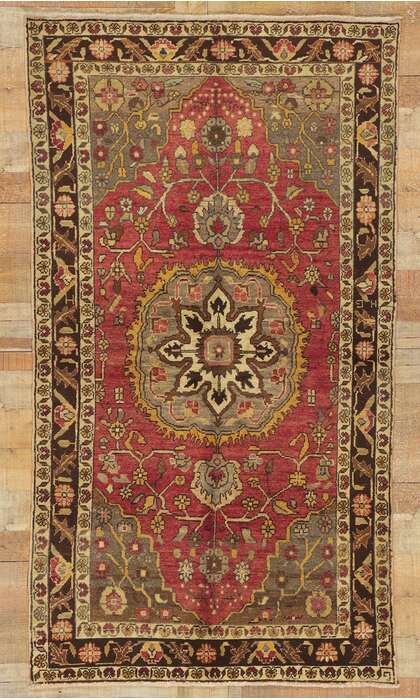 4 x 7 Vintage Turkish Oushak Rug 50096