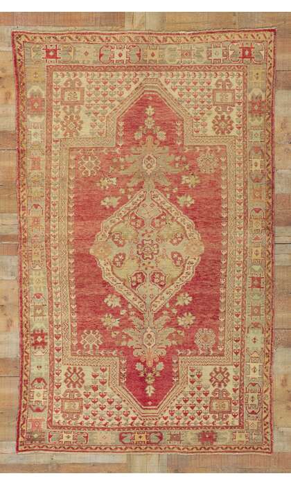 4 x 7 Vintage Turkish Oushak Rug 73890