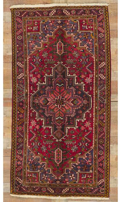 4 x 8 Vintage Persian Heriz Rug 75103