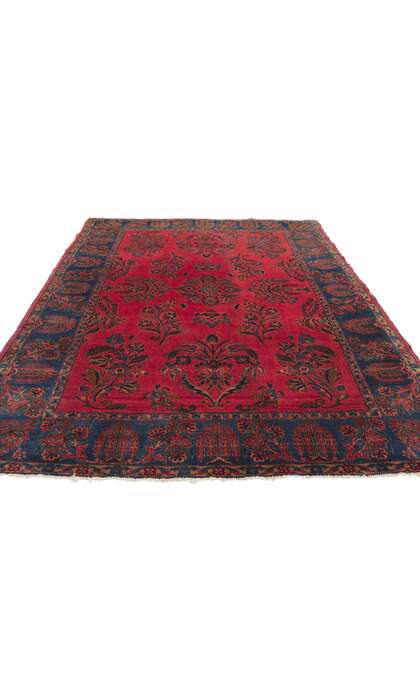 5 x 6 Antique Persian Mohajeran Sarouk Rug 78451