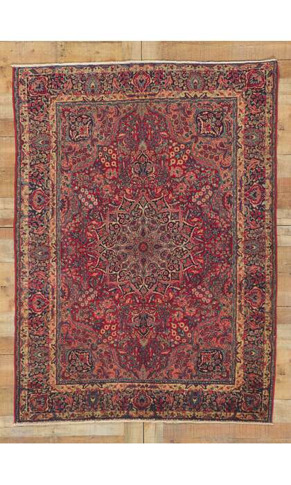 5 x 6 Antique Persian Tabriz Rug 61214