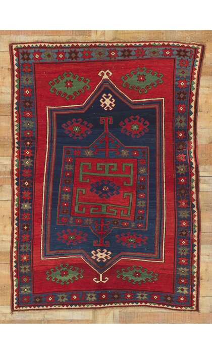 5 x 7 Antique Caucasian Kazak Rug 73293