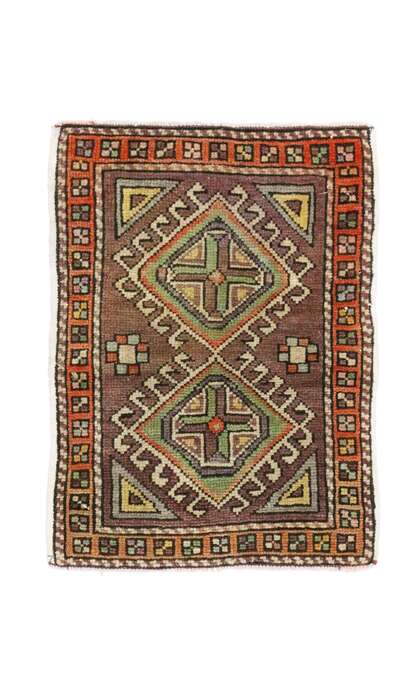 1 x 2 Vintage Turkish Yastik Rug 51193
