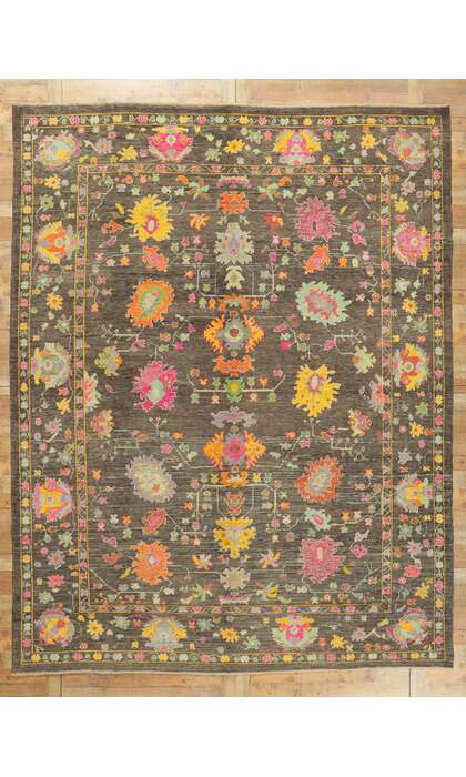 10 x 13 Colorful Oushak Rug 52218