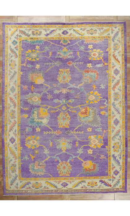 10 x 14 Colorful Oushak Purple Rug 51887