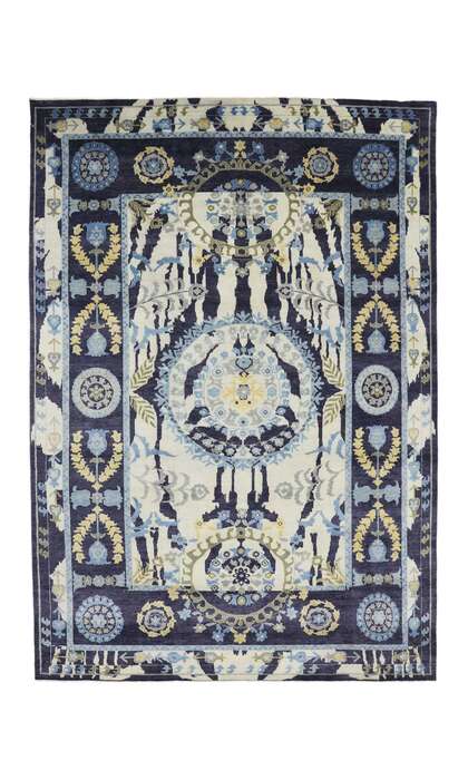 10 x 14 Moonlit Dusk Modern Ikat Rug 30349