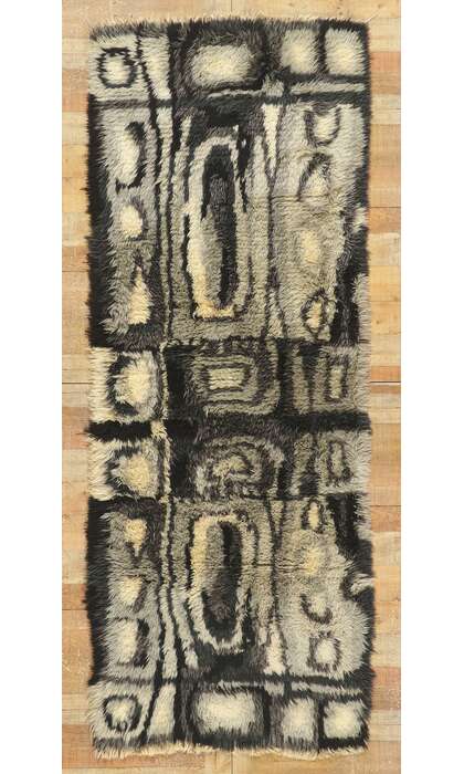 3 x 9 Ingrid Sterling Vintage Swedish Rya Rug 78463