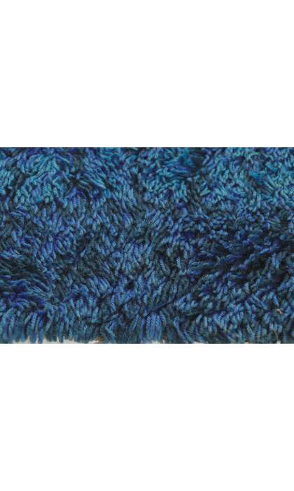 4 x 6 Vintage Swedish Blue Rya Rug 78511