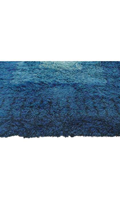 4 x 6 Vintage Swedish Blue Rya Rug 78511