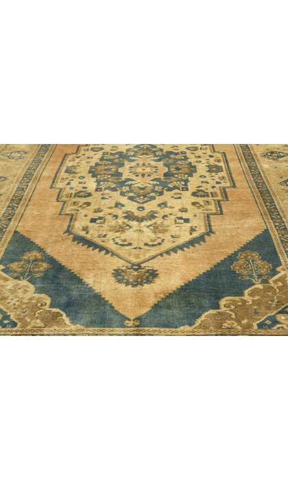 5 x 10 Vintage Turkish Oushak Rug 74096