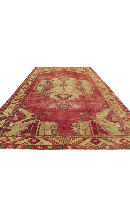 5 x 10 Vintage Turkish Oushak Rug 51727