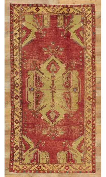 5 x 10 Vintage Turkish Oushak Rug 51727