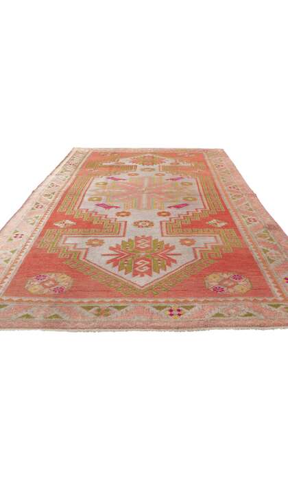 5 x 8 Vintage Turkish Oushak Rug 51804