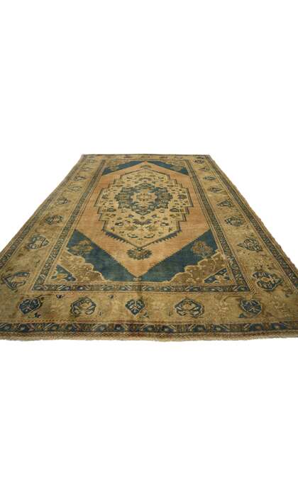 5 x 10 Vintage Turkish Oushak Rug 74096
