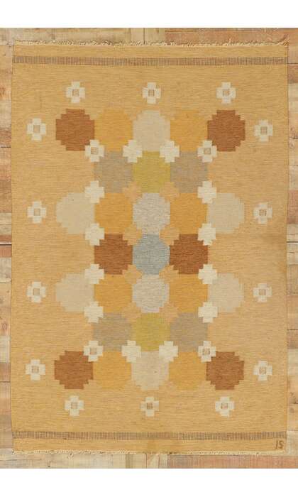 5 x 7 Vintage Swedish Kilim Rug Ingegerd Silow Rollakan 78504