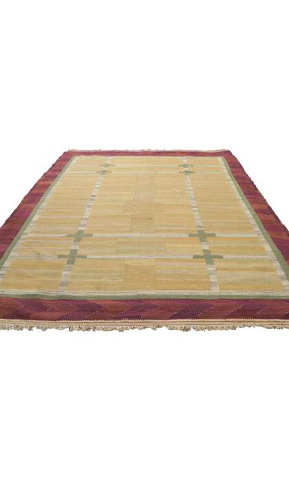 5 x 7 Vintage Swedish Kilim Rug Rollakan 78488