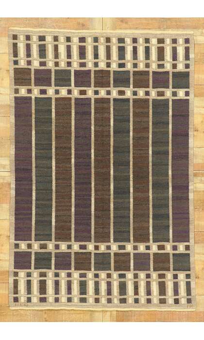 5 x 7 Vintage Swedish Rug Irma Kronlund Rollakan 78482