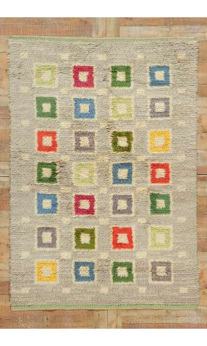 5 x 7 Vintage Swedish Rya Rug 78508