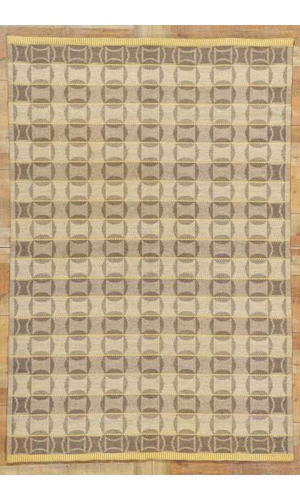 5 x 8 Vintage Swedish Kilim Rollakan Rug 78468