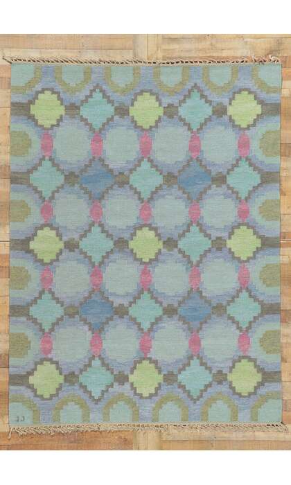 6 x 8 Vintage Swedish Kilim Rug Judith Johansson Rollakan 78470