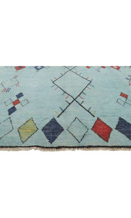 10 x 14 Large Aqua Moroccan Area Rug 80348