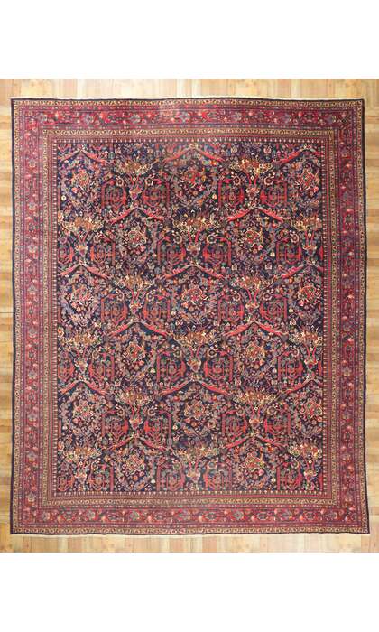 14 x 18 Antique Persian Mustafavi Mahal Rug 78520