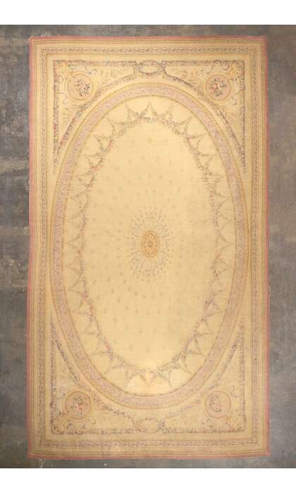 15 x 25  Antique French Aubusson Rug 74394